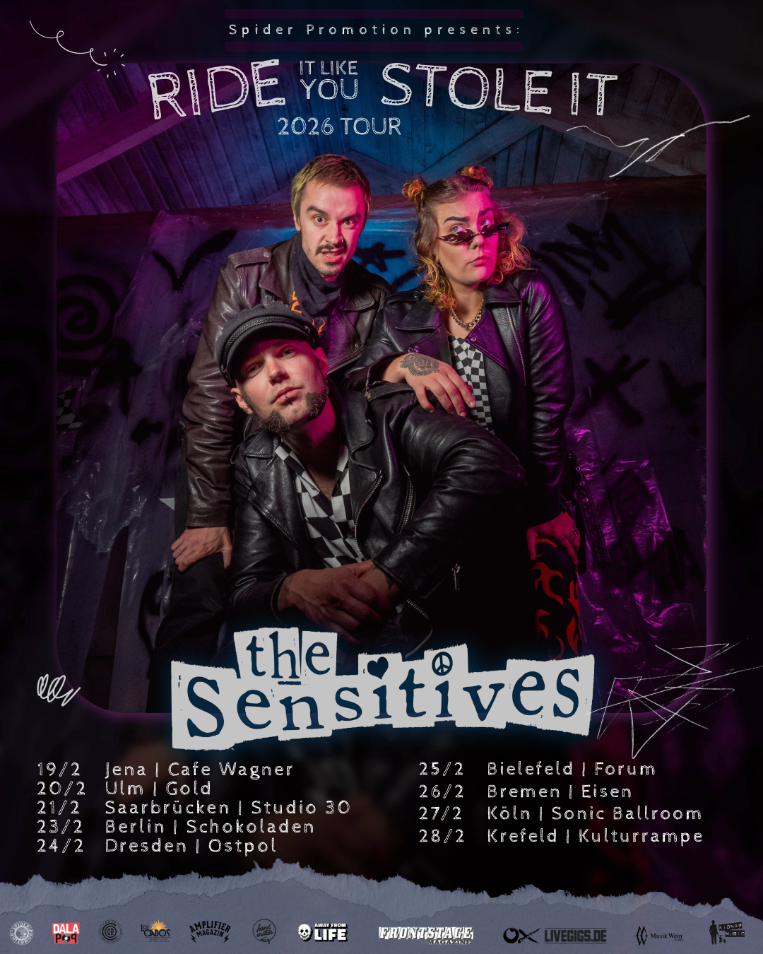 Veranstaltungsbild für The Sensitives [Falun] / Nosebleeder [Köln] / The Black Elephant Band [Nürnberg] 